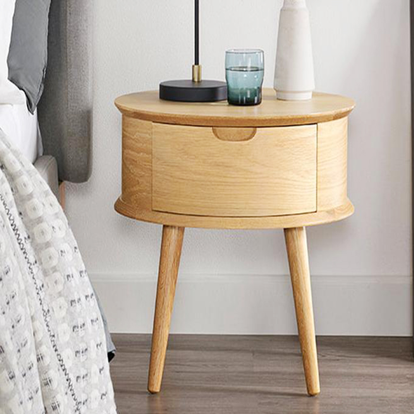 Curved 1 Drawer Bedside Table