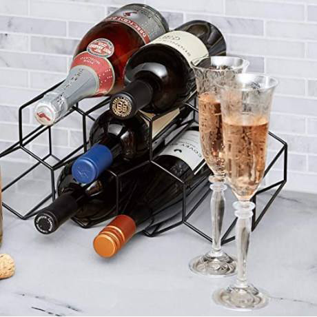 Champagne Hexagon Metal Wine rack (4)