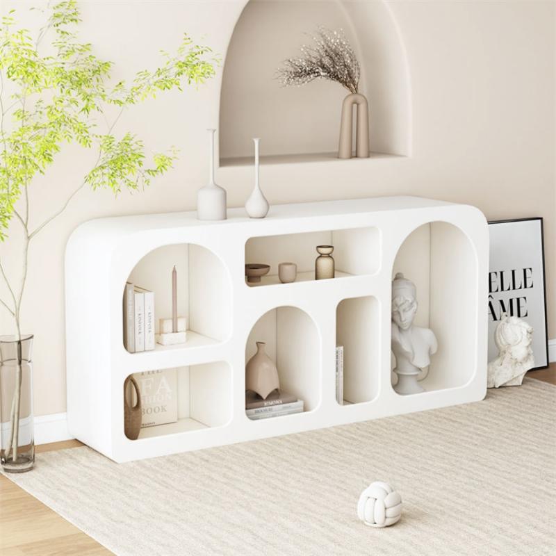 Cream MDF Living Room Cabinet Organizers