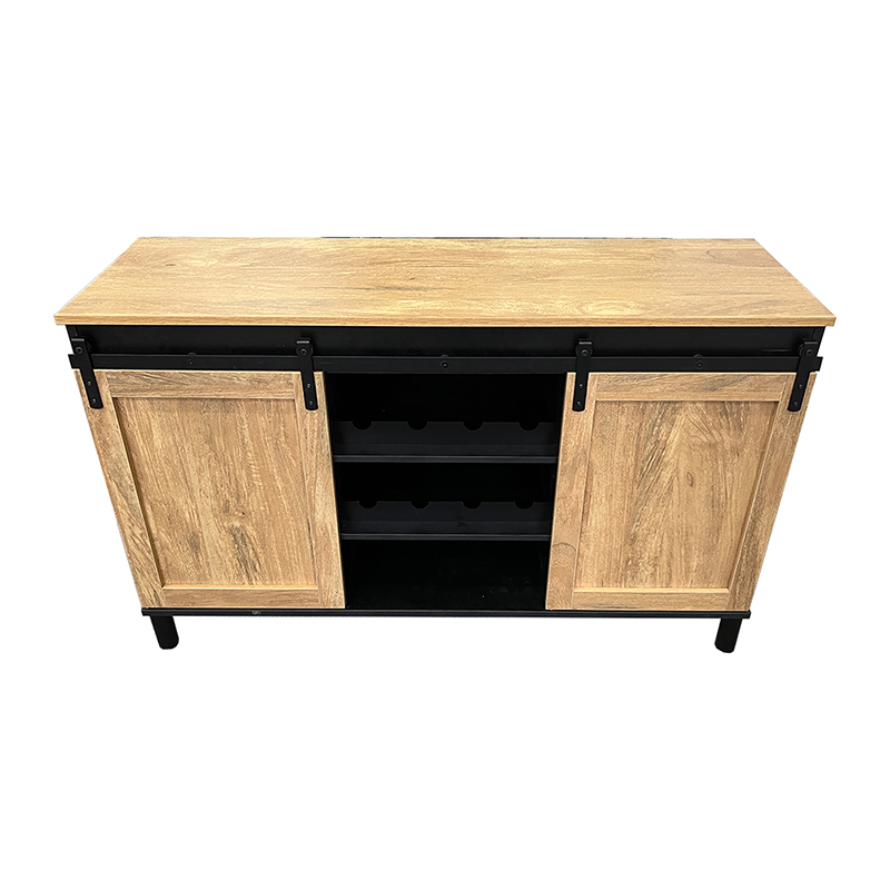 Vintage Wooden Wine Cabinet American side cabinet with sliding doors (2)