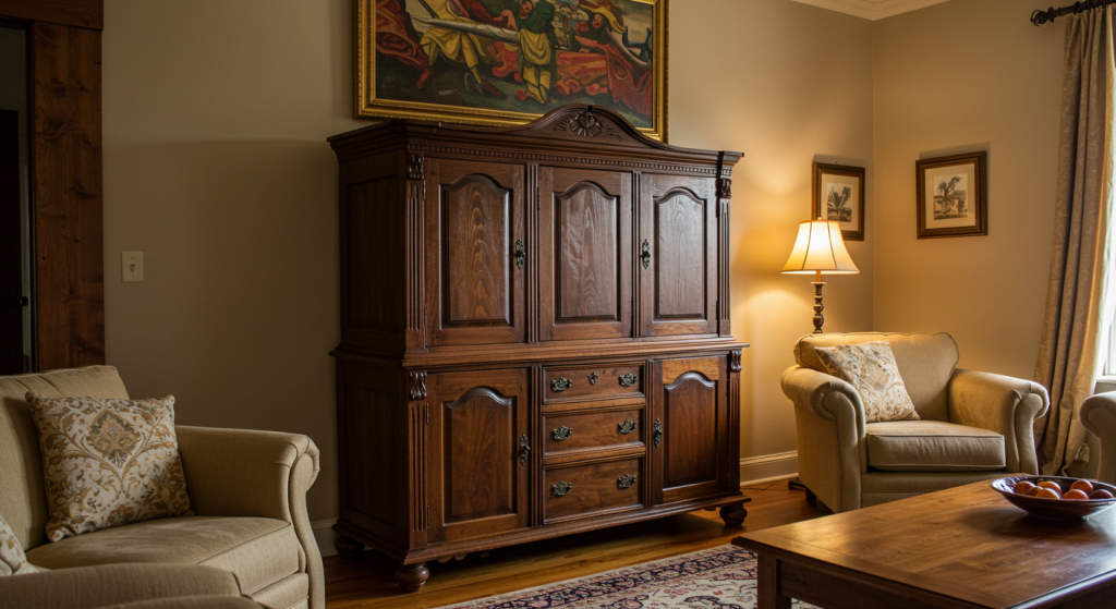 wooden cabinet living room