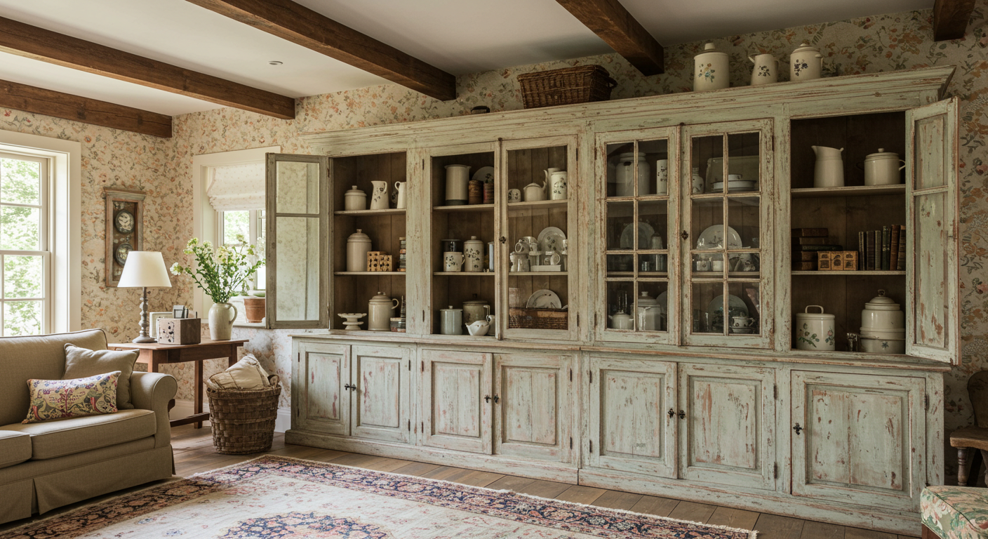 Farmhouse Living Room Cabinets