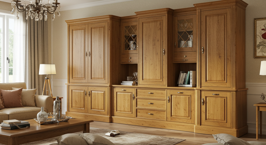 wooden cabinets living room