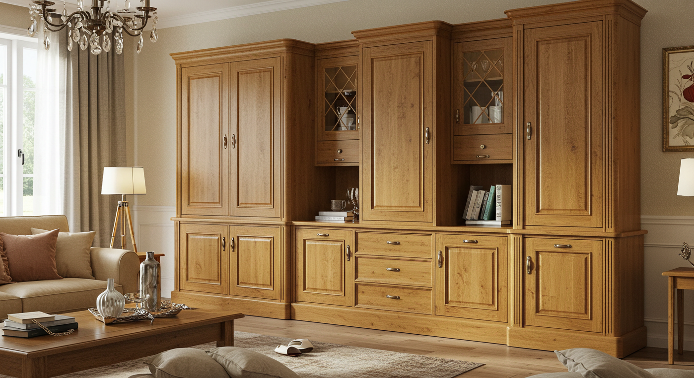 wooden cabinets living room