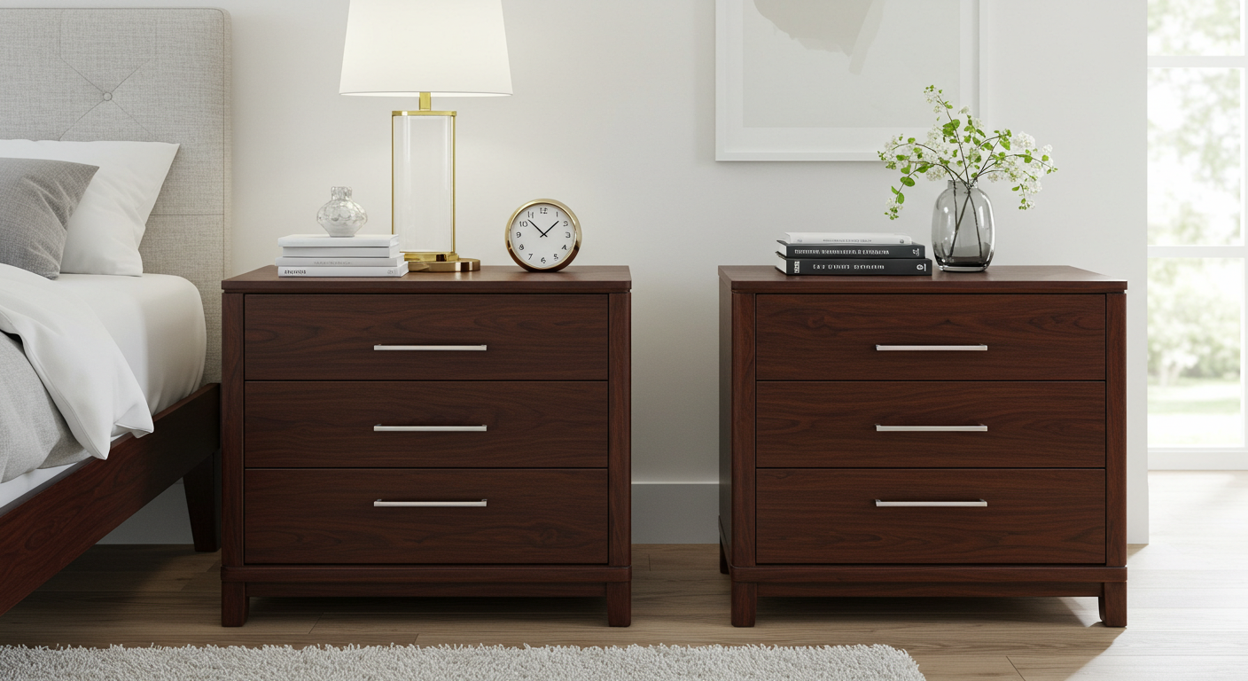 nightstand set of 2 with drawers