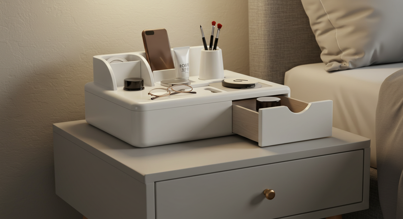 minimalist nightstand organizer
