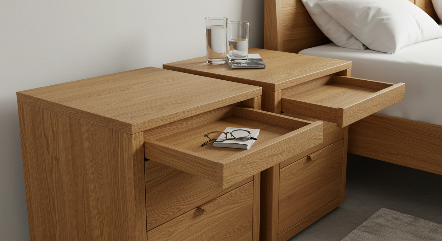 nightstands with pull out tray