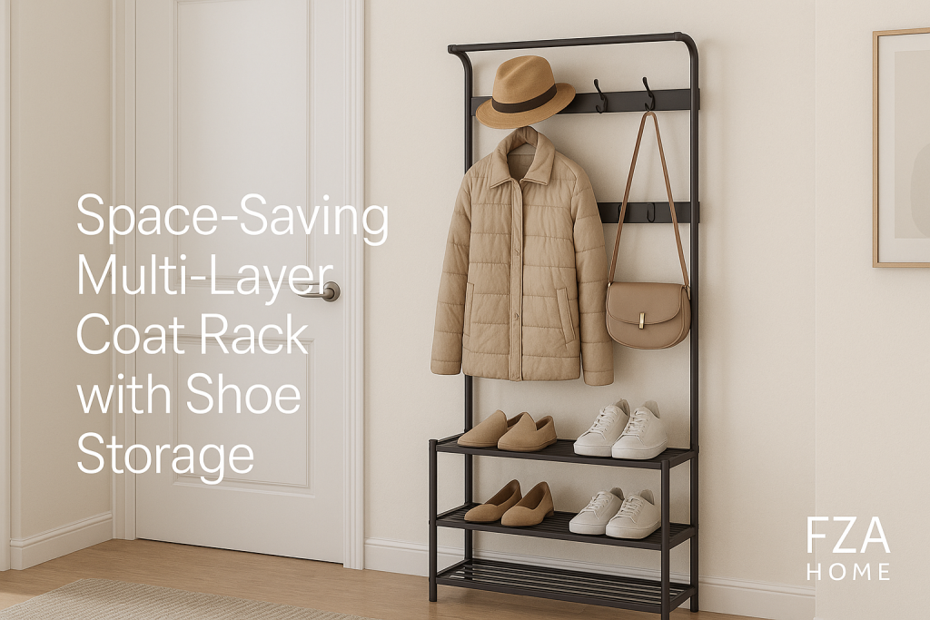 multi layer coat rack with shoe storage