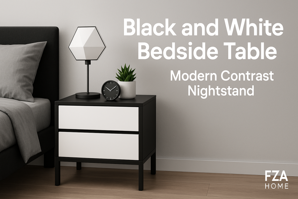 Black and White Bedside Table