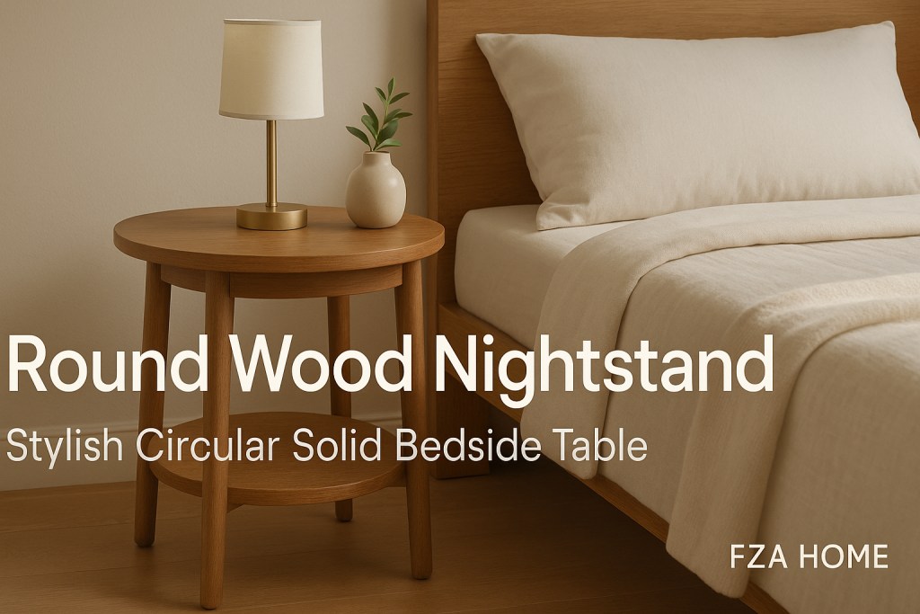 Round Wood Nightstand