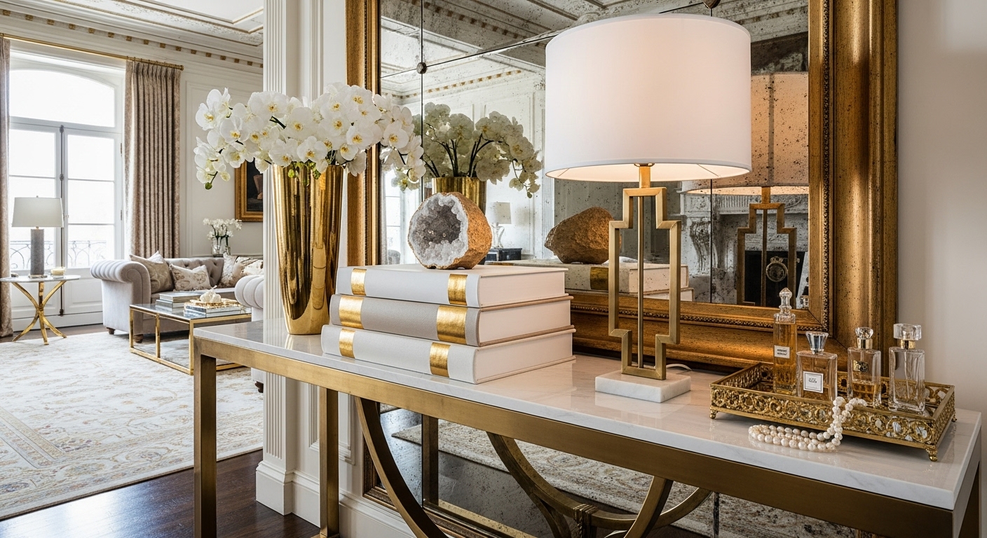 Glam & Luxury Console Table Decor: Elegant Styling for a High-End Look