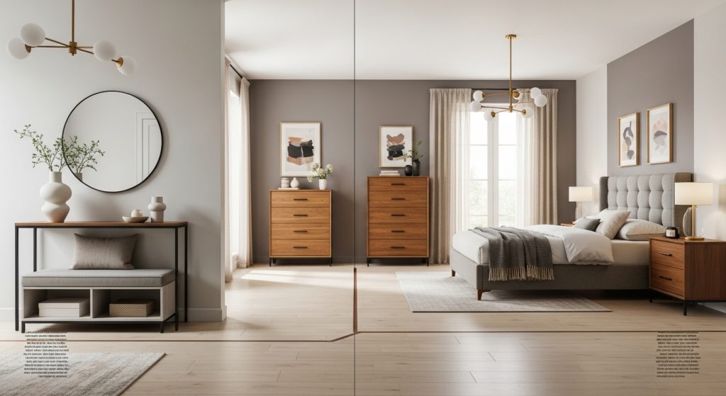 How to Keep Entryway and Bedroom Furniture Perfectly Cohesive