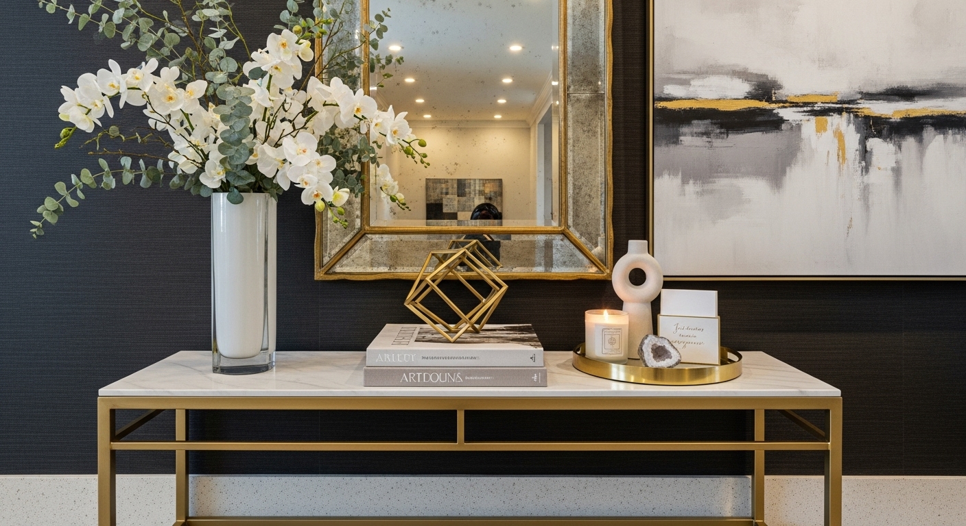 How to Style a Gold Console Table Like a Professional Designer