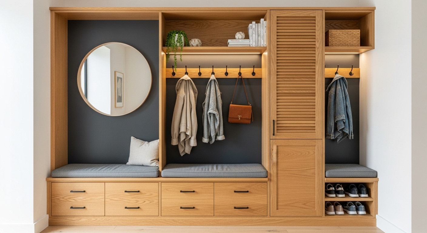 Multifunctional Entryway Furniture Ideas with Built-In Storage